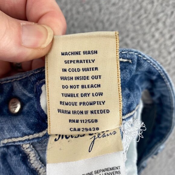 Miss Me Jeans Womens 27 Blue Easy Boot Medium Wash Embroidered Distressed Denim - Picture 8 of 13